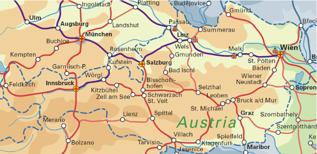 Austria Rail Map