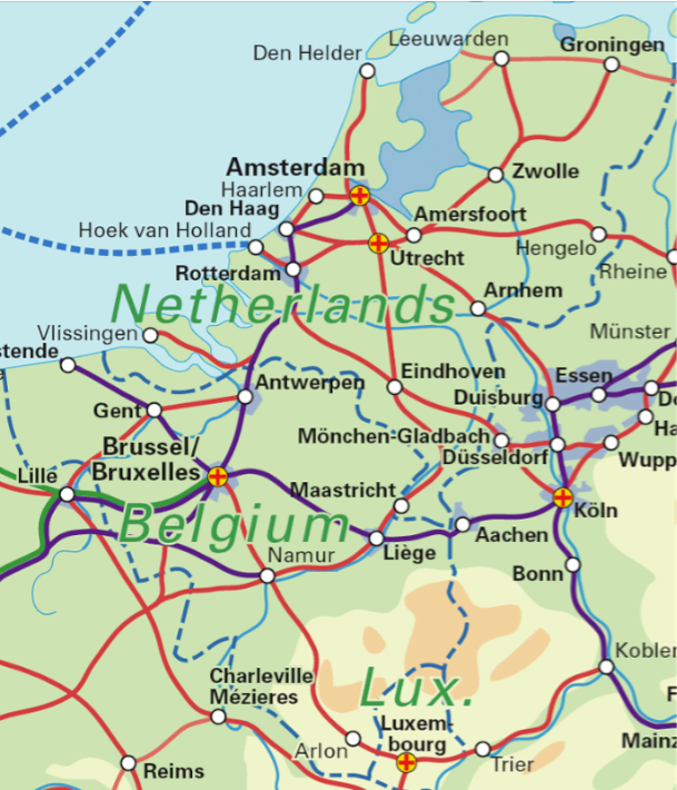 Benelux Rail Map