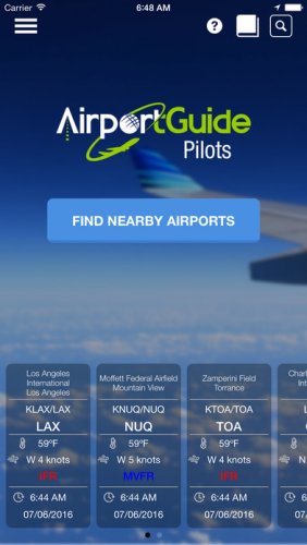 Airport Guide for Pilots app Home Page