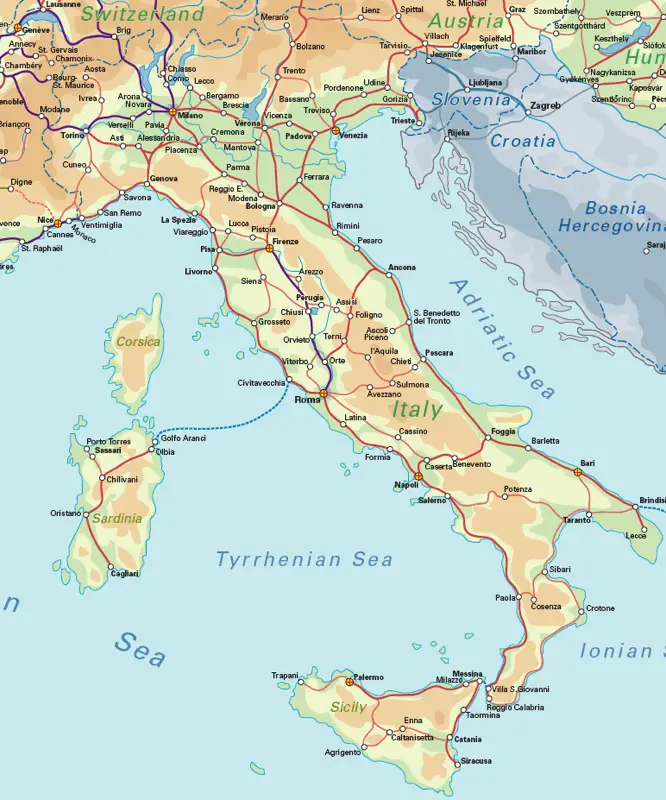 Italy Rail Map Airport Guide