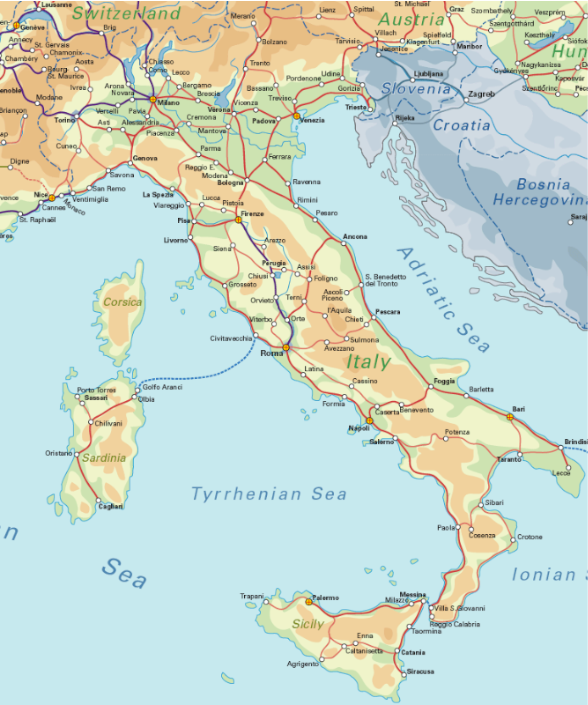 Italy Rail Map