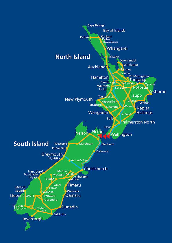 New Zealand Rail Map