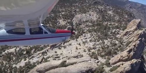 Dan Gimpel flying over the California Sierra Nevada mountains.