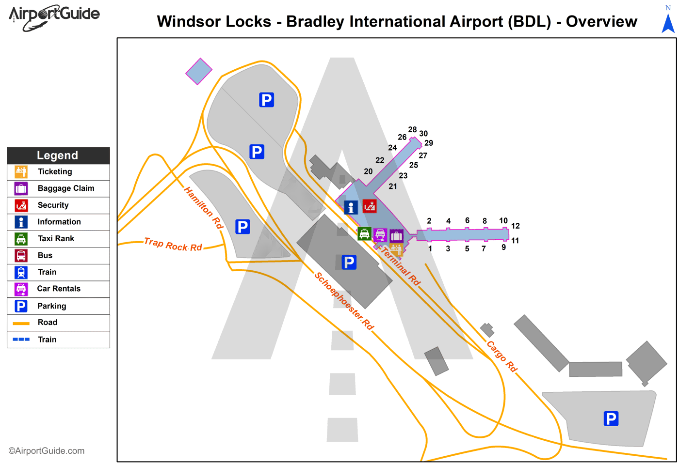 Bradley International Airport Map Bradley International Airport - Kbdl - Bdl - Airport Guide