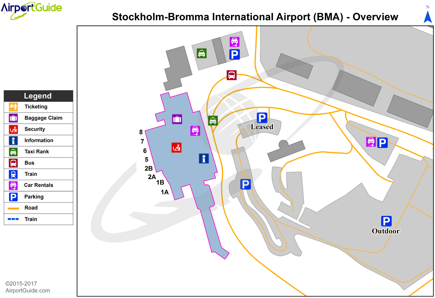 Stockholm - Stockholm-Bromma (BMA) Airport Terminal Map - Overview