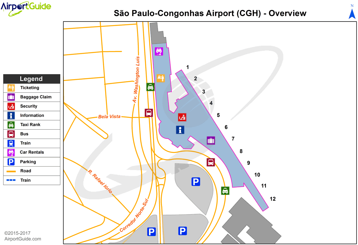São Paulo - São Paulo-Congonhas (CGH) Airport Terminal Map - Overview