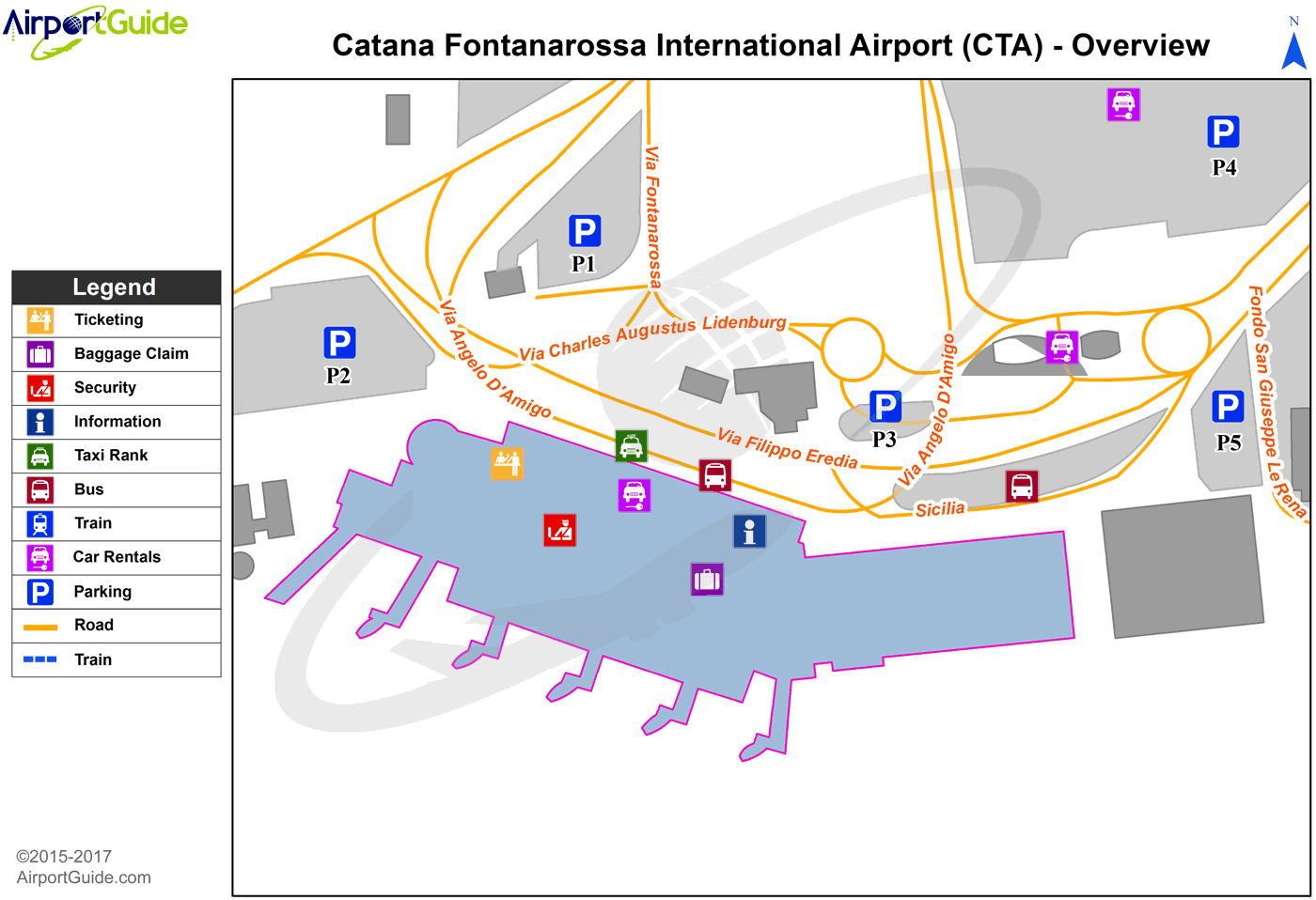 Catania - Catania-Fontanarossa Airport (CTA) Airport Terminal Map - Overview