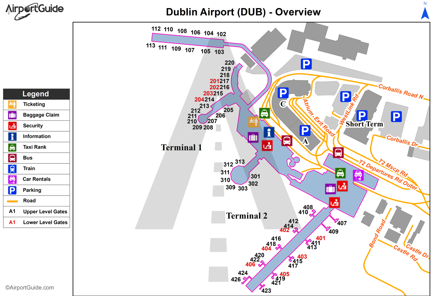 Dublin airport terminal map
