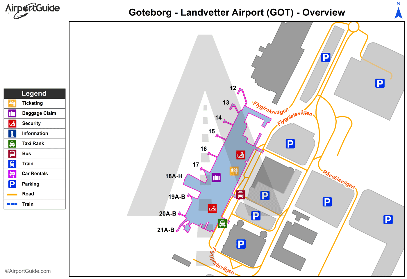 Gothenburg - Gothenburg-Landvetter (GOT) Airport Terminal Map - Overview