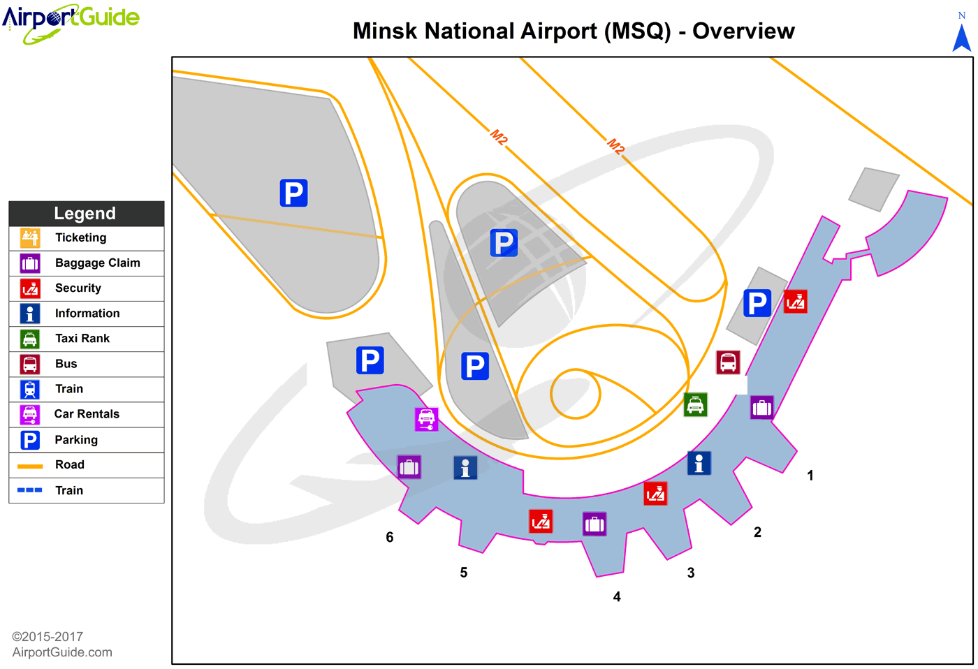 Minsk - Minsk International (MSQ) Airport Terminal Map - Overview