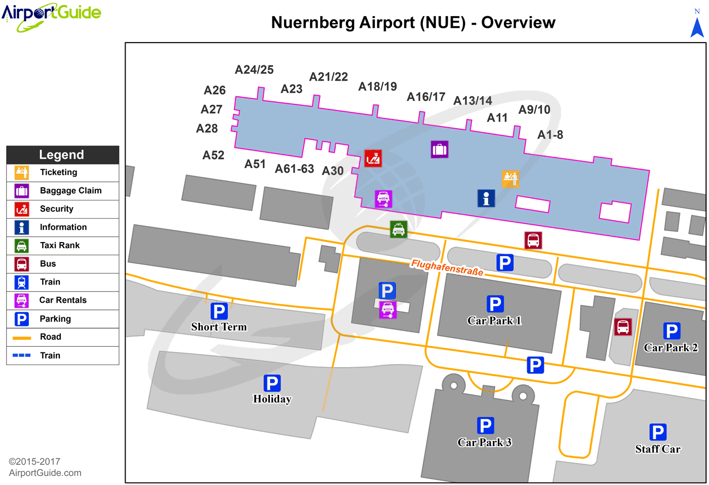 Nuremberg - Nuremberg (NUE) Airport Terminal Map - Overview