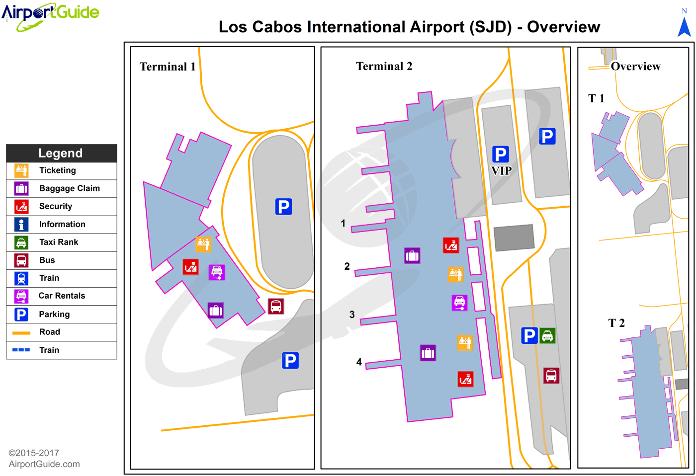 San José del Cabo - Los Cabos International (SJD) Airport Terminal Map - Overview
