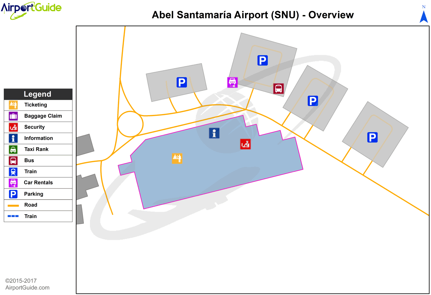 Santa Clara - Abel Santamaria (SNU) Airport Terminal Map - Overview